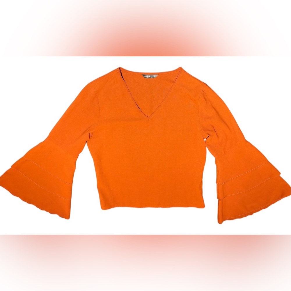SHEIN Bright Orange Long Sleeve Top